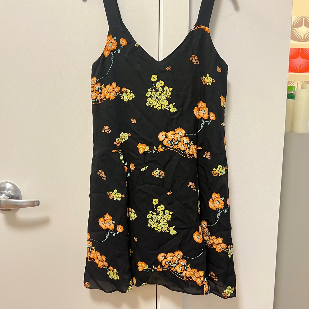 A.L.C. Black Dress with Orange Floral Design